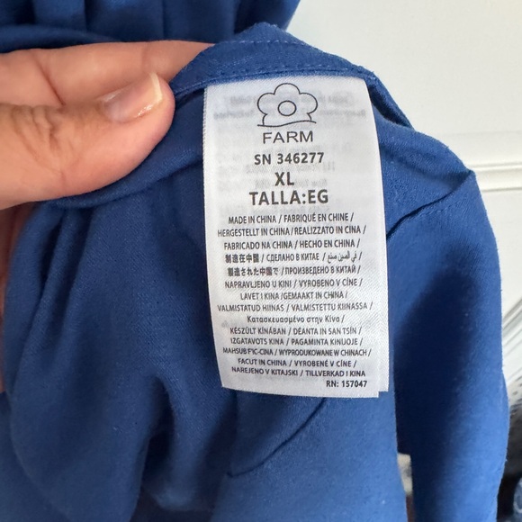 NWT FARM Rio Royal Blue Fish Dress with White Trim Size XL - Picture 6 of 6